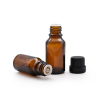 Flacons en verre ambré vides de 10 ml avec compte-gouttes Euro et bouchon noir inviolable