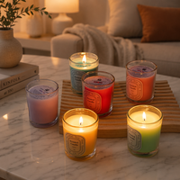 Coffret Cadeau de Bougies Parfumées en Cire de Soja dans un Pot en Verre Aromatique Fait Main de Luxe avec Logo Personnalisé Little Flame - Édition Spéciale Diwali