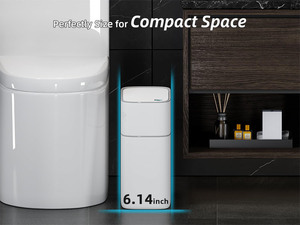 Cubo de Basura Automático Impermeable de 3 Galones con Tapa, Sensor de Movimiento para Baño, Contenedor de Residuos Inteligente - Product Image 3