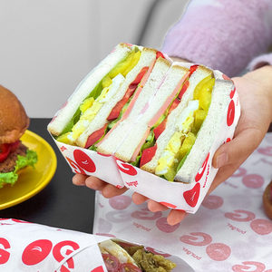 Bán buôn tùy chỉnh phân hủy sinh học thân thiện với môi PE không thấm mỡ Deli bọc giấy dầu bằng chứng một mặt bánh sandwich Hamburger giấy - Product Image 2