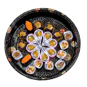 Professional Sushi Tray Manufacturer Wholesale Round Sushi Tray With Lid