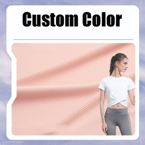 Tùy Chỉnh Yoga Thổ Cẩm Căng Cao Đan Pit Sọc Vải Tập Thể Dục Đi Xe Đạp Tập Thể Dục Dệt Kim Vải Cho Thể Thao Ngoài Trời Mặc - Product Image 2