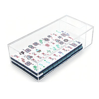 Boîte à Mahjong en Acrylique Style Art Déco Rétro, Étui de Rangement de Luxe pour Jeu de Mahjong Américain avec Motif Écaille de Tortue, Idéal pour un Cadeau
