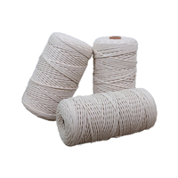 Many Colors 4mm 100 Meters Per Roll Cotton Blended Yarn Dyed Macrame Cord for Weaving & Knitting Wall Hanging