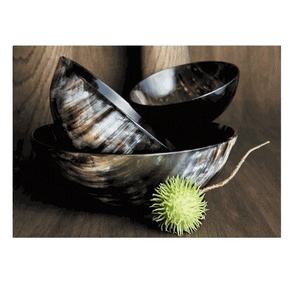 Bol en corne de buffle de haute qualité avec taille personnalisée avec 3 pièces hôtel et maison corne de boeuf naturel poli - Product Image 1