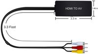 Adaptateur Audio vidéo compatible HDMI vers AV/ RCA, prend en charge PAL/NTSC pour Roku Streaming Stick Fire Stick TV ect