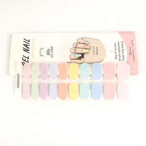 Mùa xuân mùa hè Macaron màu sắc 20pcs bán chữa khỏi UV Gel Nail Sticker lâu dài 3D Gel Nail kết thúc tốt đẹp