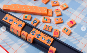 Tuiles de Mahjong américaines de luxe Barney Orange, 160 pièces, en acrylique solide, norme NMJL, en stock, emballage en cellophane avec logo personnalisé - Product Image 5