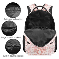 Sac à dos OEM imprimé corail hawaïen en polyester, sac à dos de jour entièrement imprimé avec bretelles réglables pour les voyages et l'école