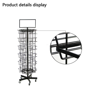 Iyubo OEM 360 Spinner miễn phí đứng hiển thị dây Pocket Kim Loại Xoay thiệp chúc mừng CD Giá hiển thị đứng trên bánh xe - Product Image 4