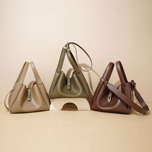 Dropshipping Genuine Leather Women Bucket Bag Fashion Portable Designer Daily Shoulder <b>Handbag</b> - Product Image 1