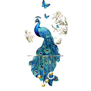 Lámpara de Pared LED Tridimensional de Alta Gama, Cristal y Porcelana Ecológica, Diseño de Pavo Real, para Entrada o Pasillo - Product Image 6