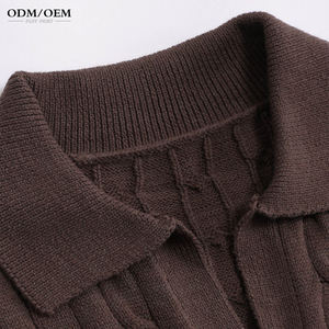 Suéter de Punto Personalizado de Manga Larga para Mujer, Estilo Primavera, Cuello Camisero, Hombros Caídos, Logotipo Bordado - Product Image 6