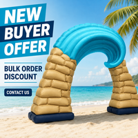 Arche gonflable personnalisée en forme de vague de mer, style plage estival, pour décoration marketing intérieure et fournitures d'activités de vacances