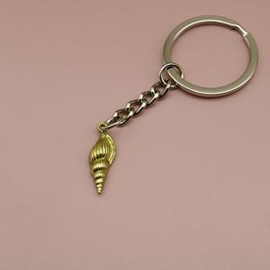 Porte-clés spirale coquillage en alliage strié pour la décoration de sac de plage - Product Image 6
