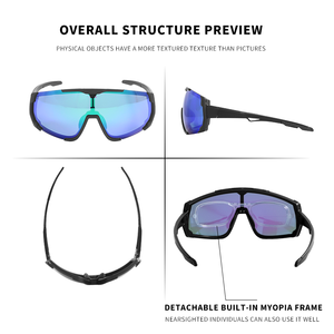 نظارات Yijia الشمسية لرياضة الدراجات نظارات مغناطيسية مستديرة عدسات قابلة للتعديل للرجال والنساء نظارات دراجات جبلية للرجال والشباب - Product Image 4