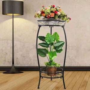 NATURIX <span class=keywords><strong>Support</strong></span> pour plantes d'intérieur/extérieur à 2 niveaux Porte-pot de fleurs en acier de style classique avec revêtement en poudre pour la décoration de la maison et du jardin - Product Image 3