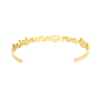 Bijoux fins Foi déplace les montagnes chrétien en acier inoxydable Bracelet manchette chaîne lien Collection argent/or/plaqué or Rose