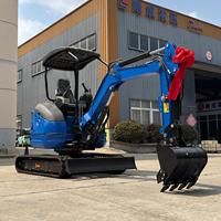 Mini-excavatrice compacte EPA Euro 5 de 2 tonnes avec moteur Kubota, cabine fermée et pince à griffes pour jardin, à vendre