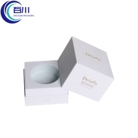 Caja de Regalo de Papel Recubierto Ecológico Blanca, Caja de Cartón Rígido Personalizada con Logotipo, Embalaje para Productos de Cuidado de la Piel o Cosméticos