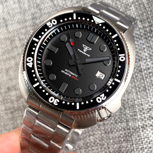 Tandorio Sang Trọng Chuyên Nghiệp Diver Thép Tự Động Đồng Hồ Người Đàn Ông Đánh Dấu Màu Đen 20Bar Bơi Kinh Doanh Đồng Hồ Sapphire Tinh Thể Rùa - Product Image 3