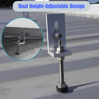 ART SIGN Solar Hanger Bolt dengan Bracket L-Feet Sekrup Berulir Ganda Sistem Pemasangan Panel Surya di Atap untuk Atap Logam & Genteng