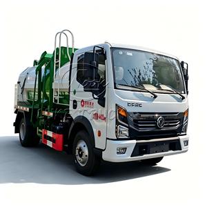 Camion à ordures alimentaires Dongfeng Dolica 8CBM avec réservoir rond en acier inoxydable - Product Image 1