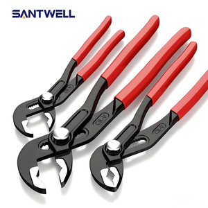 Pince multiprise rapide 7/10/12 pouces en acier au chrome-vanadium, poignée antidérapante rouge, capacité de mâchoire large, pour circlips OEM - Product Image 1