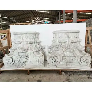 Travertine marble pillars design art deco architecture columns stone pillar