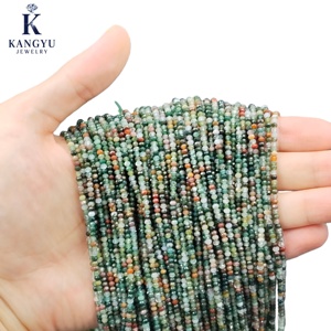 Bán buôn kangyu mặt độc đáo 2x3 vòng phẳng Ấn Độ Agate hạt-multi-kích thước đầy màu sắc đá quý sợi - Product Image 3