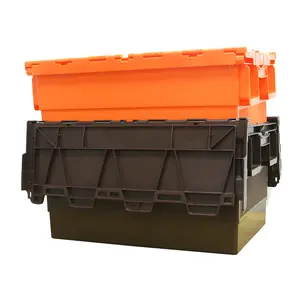 Wholesale Collapsible And Stackable Feature Attached Lid Plastic Moving Totes And Container