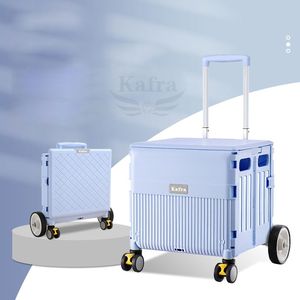 รถเข็นอเนกประสงค์พับได้พร้อมฝาปิดกล่องล้อลากสำหรับช็อปปิ้ง - Product Image 2