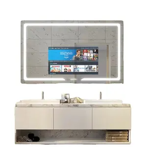 Espejo de baño inteligente con luz frontal, espejo de baño Android, TV Android 1200*800mm para condominios residenciales inteligentes Jumeirah