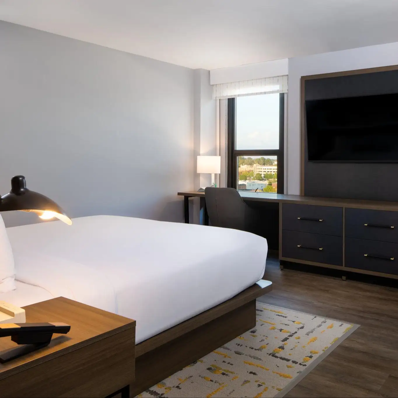 Set furnitur sofa kamar tidur hotel komersial tempat tidur mewah hilton
