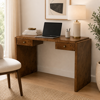 Table console moderne de luxe en bois de palissandre, bureau cascade avec tiroirs pour villa, hôtel, bureau à domicile ou projet