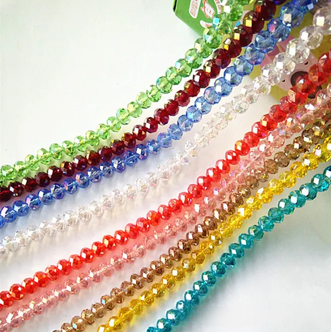 Crystal Wholesale Colorful 2mm 4mm 6mm 8mm Crystal AB Color Faceted Round Glass Crystal Beads For Jewelry Making