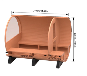 Sauna de Barril para Exteriores para 4-6 Personas, de Madera Sólida de Hemlock y Cedro, con Vapor Húmedo, Tradicional, con Media Ventana, <span class=keywords><strong>en</strong></span> Oferta - Product Image 3