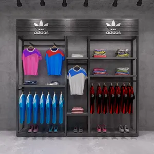 Shoes And Clothing Store Display Furniture Unique Design Metal Sport Store Racks Shelf Display For Shoes