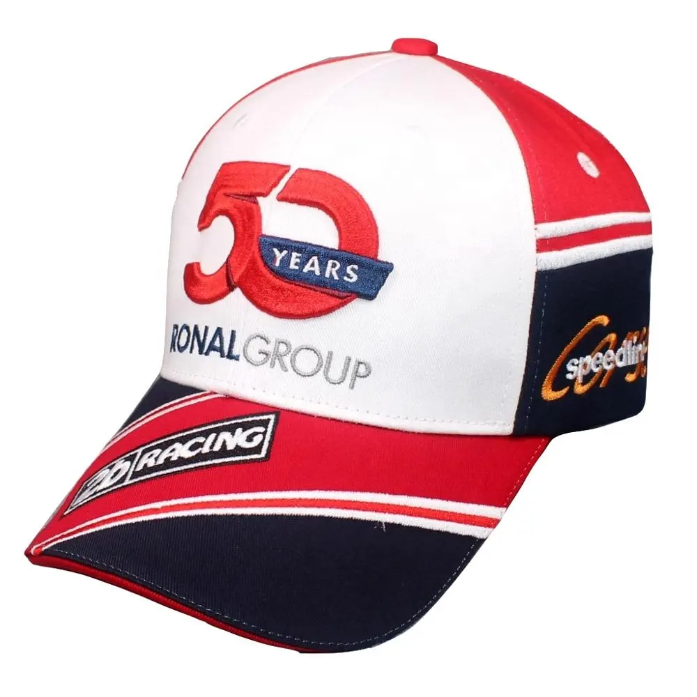 Sombrero de carreras con estampado personalizado para hombre y mujer, gorra de béisbol con bordado 3D, cierre de hebilla de Metal ajustable, algodón, Unisex