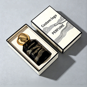 Custom Luxury Crimp Perfume Empty Bottle Round 50ml 30ml 100ml Finger Sprayer Black Glass Perfume Bottle with Packaging - Product Image 1