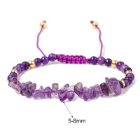 Bijouterie tendance Vente en gros Éclats de cristal naturel Gravier Bracelets à facettes Pierre de polissage Éclats de cristal Bracelet