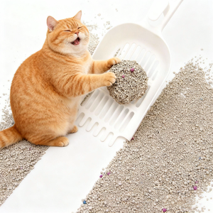 Litière pour chat en bentonite biodégradable, écologique, hautement absorbante, sans poussière, jetable dans les toilettes, en vrac, populaire, DongnaiPETS, 2 kg - Product Image 3