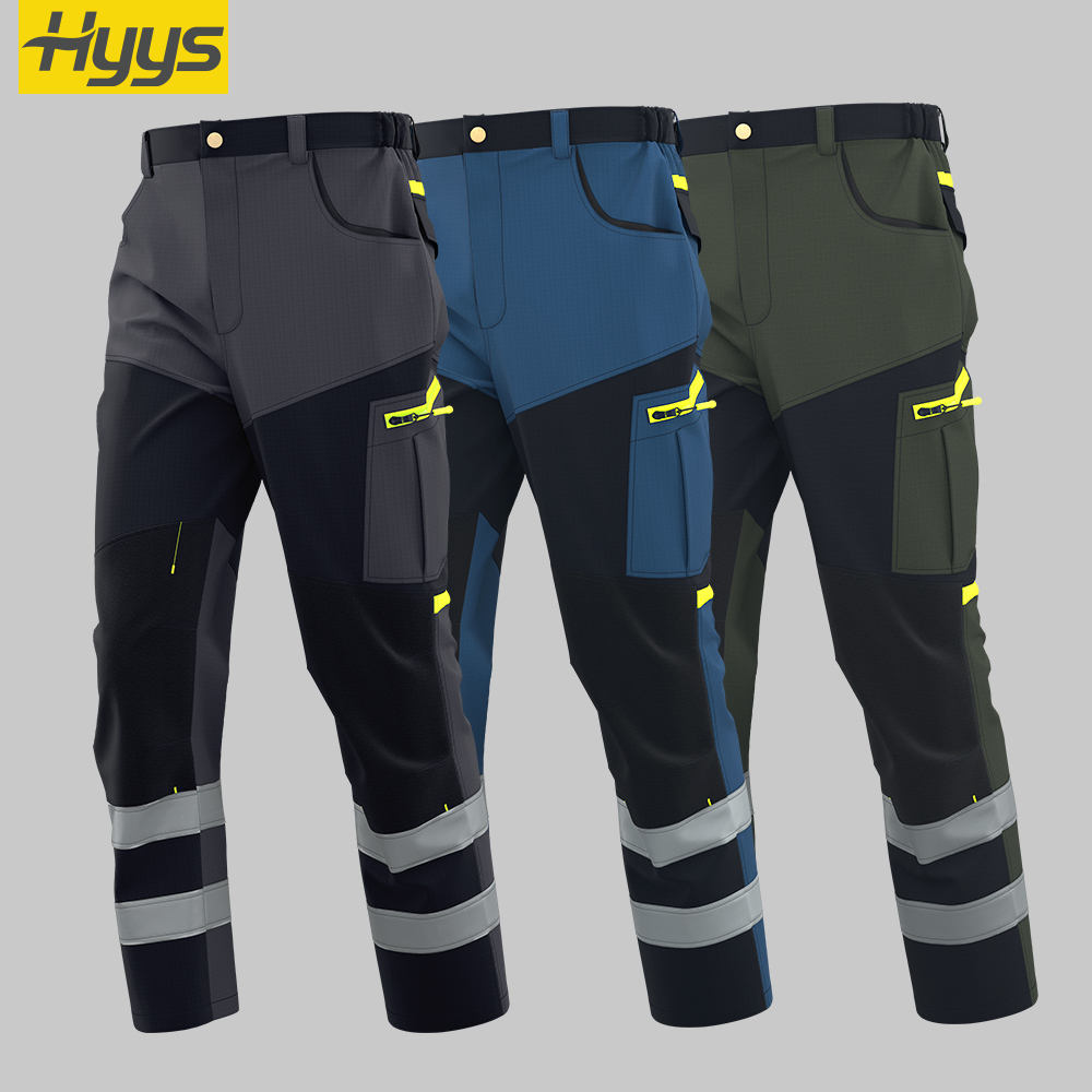 3 Band Hi Viz Combat Safety Cargo Pants Knee Pocket | INDIA