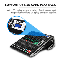 Console de mixage DJ YAIKA GM9 avec 99 types d'effets DSP intégrés, 600W+600W, 9 canaux, amplificateur alimenté certifié CE et mixeur audio