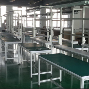 Equipo de Línea de Ensamblaje con Banco de Trabajo de Perfil de Aluminio Industrial, Marcos Personalizables con Superficie Verde y Protección - Product Image 5