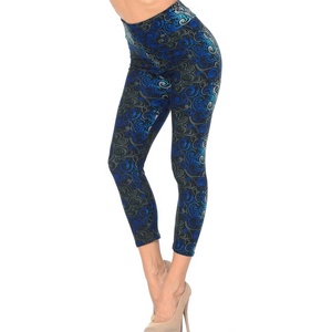 Pantalon Capri de Yoga Personnalisé avec LOGO Imprimé par Transfert Thermique pour Femme, Compression et Contrôle du Ventre, Taille Haute en Spandex/Polyester - Product Image 1