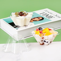 Vente en gros bol en plastique jetable pour sorbet à crème glacée tasse à dessert à emporter bol en plastique transparent pour yaourt aux fruits