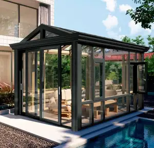 Alüminyum sunroom cam evler prefabrik güneş sundurma veranda ekran kabini için ev bahçe tasarımı