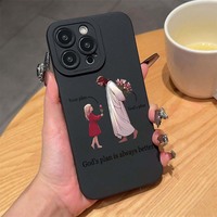 Coque de téléphone portable en TPU avec impression Gril and God et ouverture pour appareil photo pour iPhone 7 8 X Xr Xs 11 12 13 14 15 16 17 Pro Max