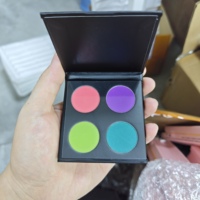 Palette de fards à paupières en gros, imperméable, DIY, scintillante, avec logo personnalisé, longue tenue, haute pigmentation, chocolat, 4 teintes, pour peaux claires et foncées